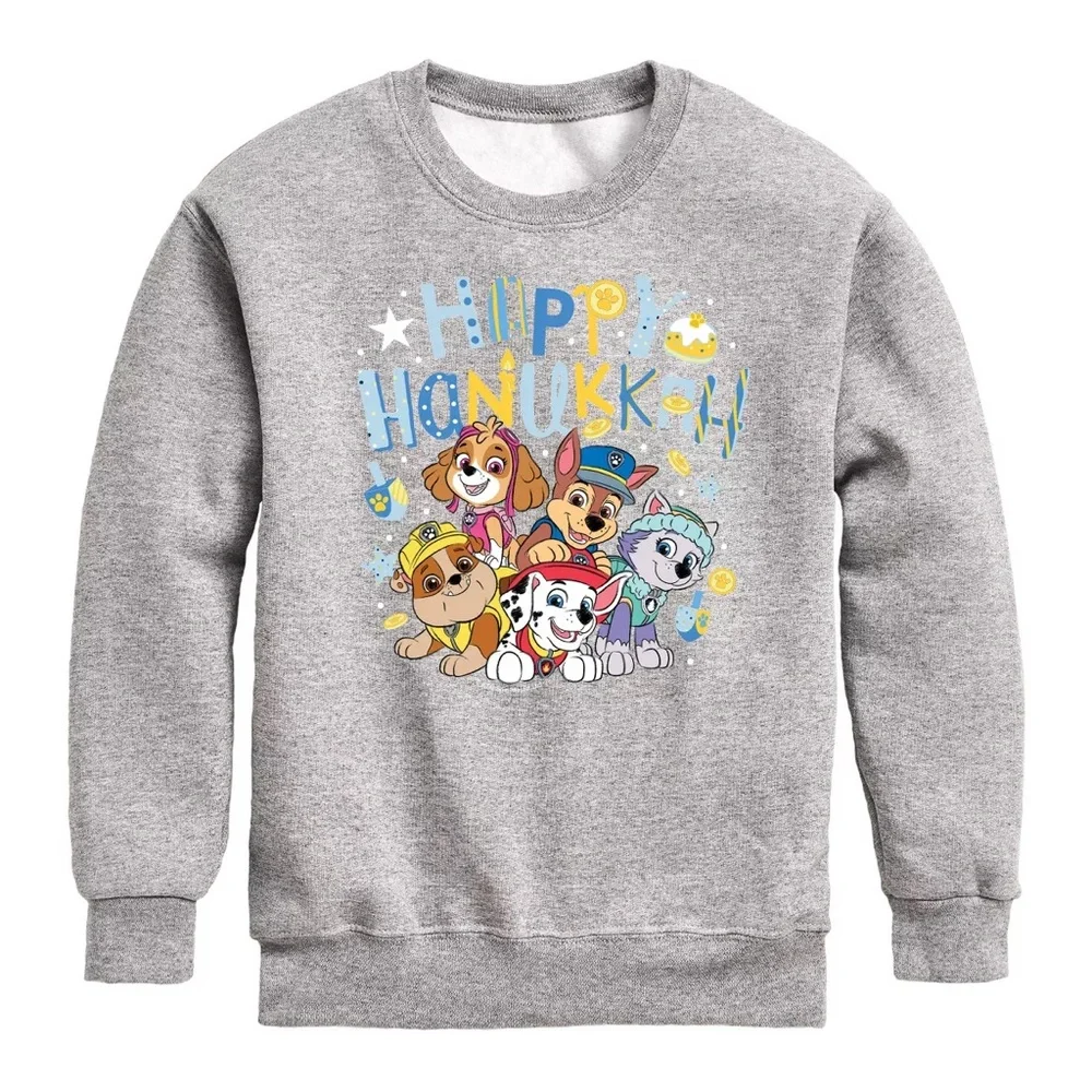 Paw Patrol Happy Hanukkah Sweatshirt printed on Rabbit Skins 3T